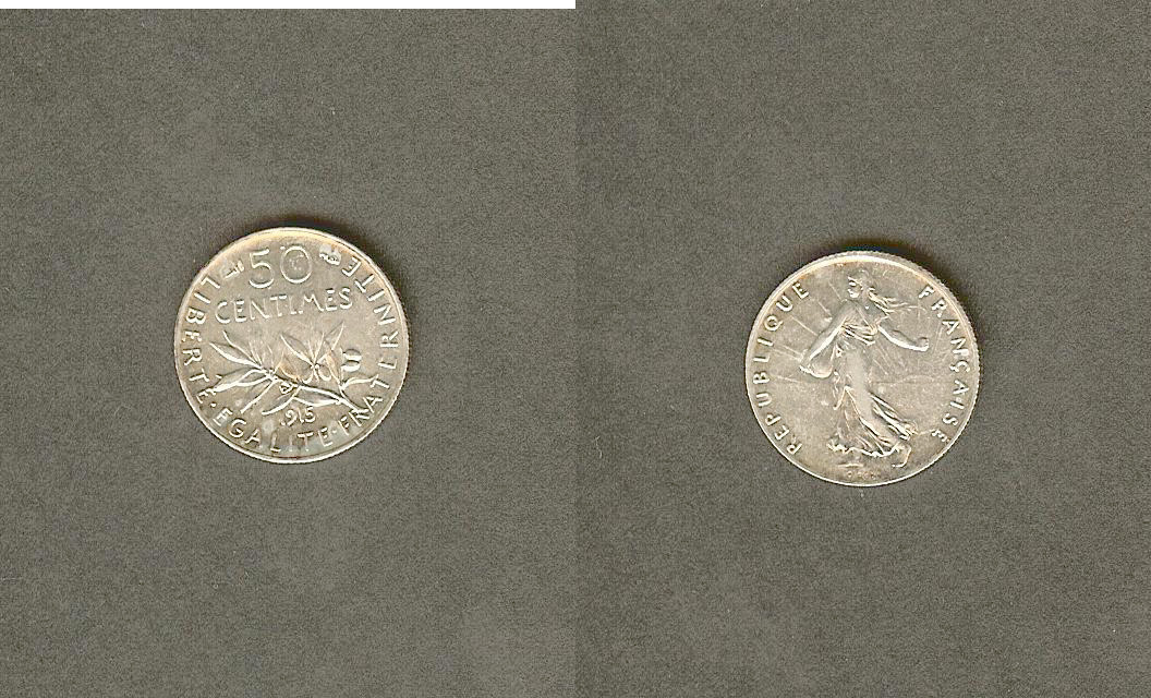50 centimes Semeuse 1915 Unc